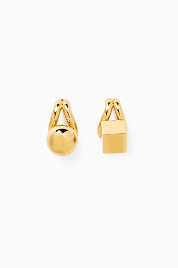 Les Puces Nodo Stud Earrings in Gold-tone Brass