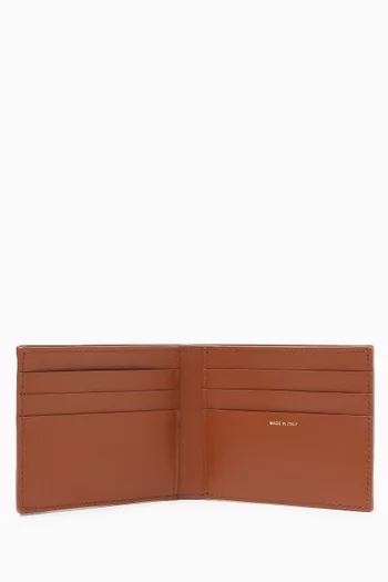 Signature Stripe Compact Bifold Wallet in Leather