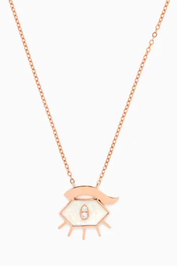 Behind Her Eyes Diamond Necklace in 18kt Rose Gold