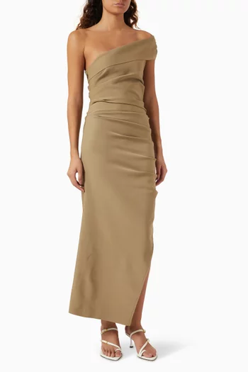 Blaire One-shoulder Maxi Dress in Crepe