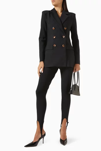 Alexi Double-breasted Blazer in Crepe