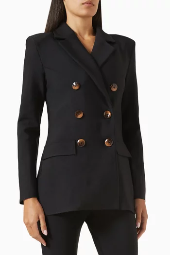 Alexi Double-breasted Blazer in Crepe