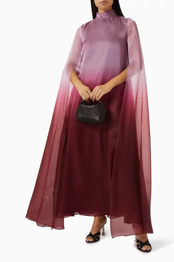 Oversized-sleeves Kaftan in Crepe