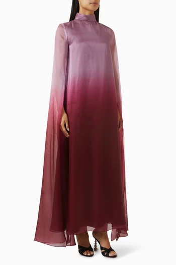 Oversized-sleeves Kaftan in Crepe