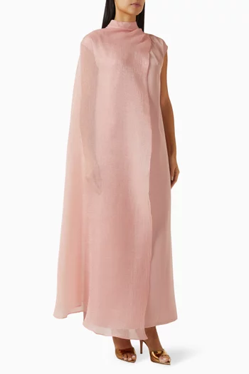 Asymmetrical Scarf Maxi Dress in Organza