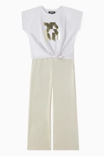 Metallic Logo Graphic T-shirt in Cotton Jersey