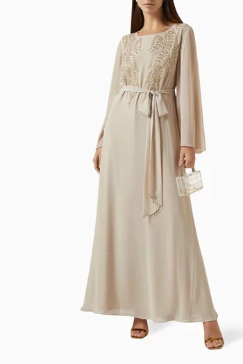 قفطان مطرز بحزام