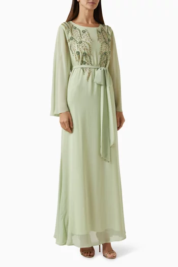 قفطان مطرز بحزام