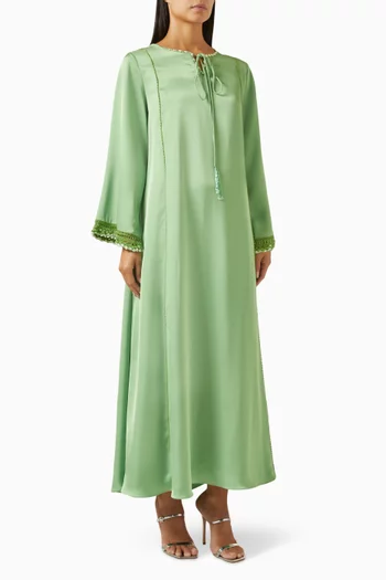 Crochet Trim Maxi Dress