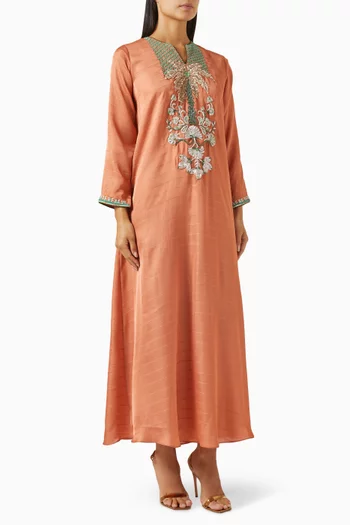 Palm Tree Embellished Maxi Dress