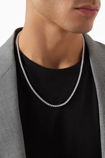 Classic Tennis Chain Necklace in Sterling Silver