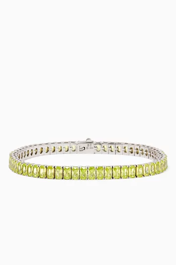 Rectangular Tennis Bracelet in Sterling Silver