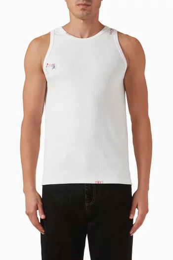 Embroidered Tank-top in Cotton