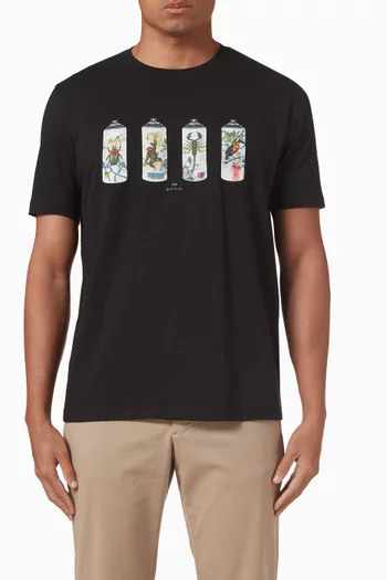 Spray Cans Print T-shirt in Organic Cotton