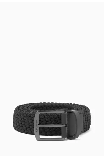 CK Casual Braided Belt in Leather, 35mm