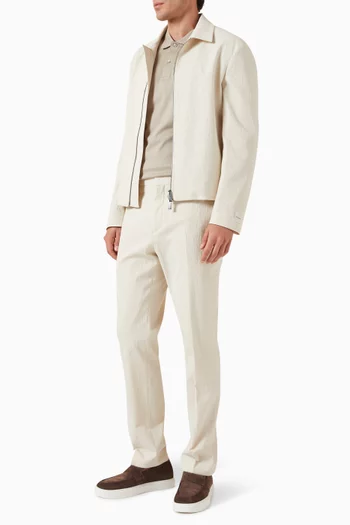 Zip Jacket in Seersucker-cotton