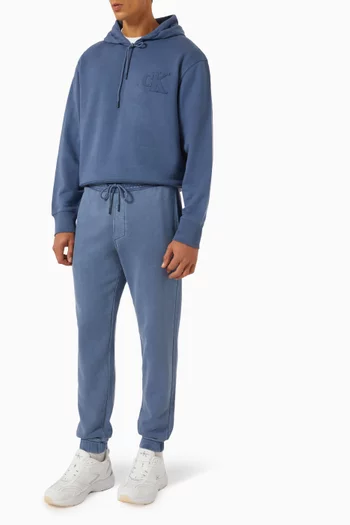 Logo Appliqué Hoodie in Cotton Loopback Terry