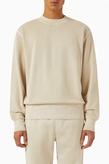 Bold Washed Appliqué Sweatshirt in Cotton Loopback Terry