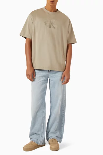 Monogram Relaxed T-shirt in Cotton Heavy Jersey