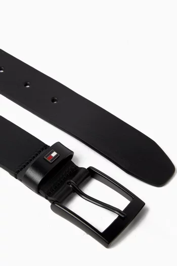 Enamel Flag Belt in Leather