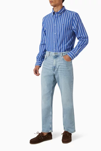 Wide Stripe Shirt in Cotton-poplin