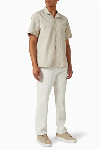 Dobby Short-sleeve Shirt in Cotton-blend