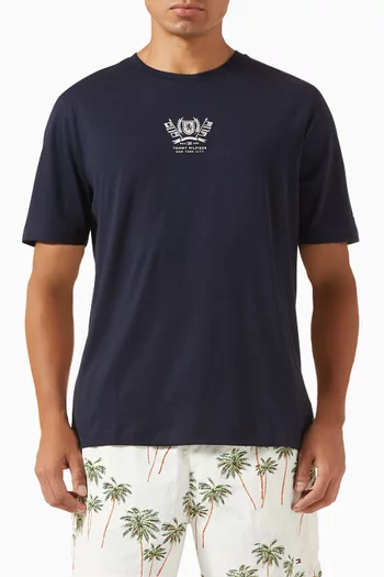 Crest Embroidered T-shirt in Cotton-jersey