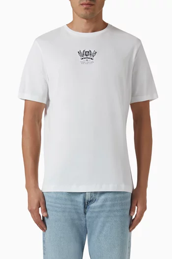 Crest Embroidered T-shirt in Cotton