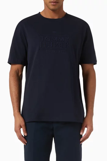 Tommy Logo-embroidered T-shirt in Cotton