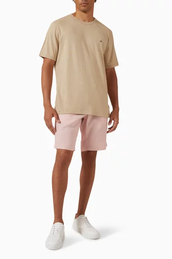 Crew Neck T-shirt in Organic Cotton-linen Blend