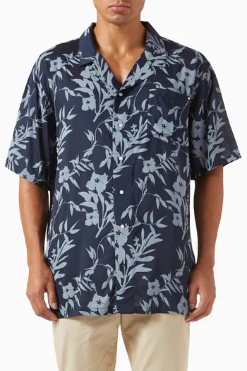 Printed Bowling Shirt in Modal-blend