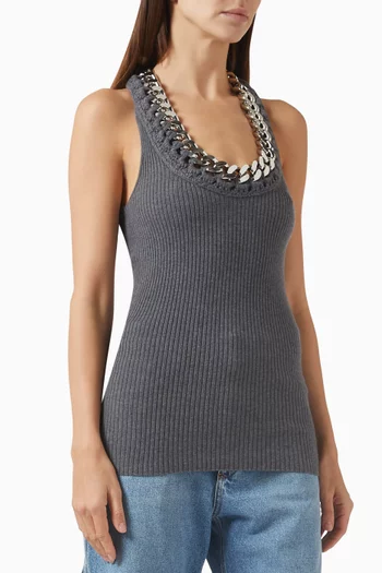 Falabella  Chunky Chain Tank Top in Virgin Wool