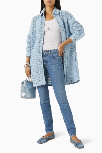 Oversized Shirt in Denim Bouclé