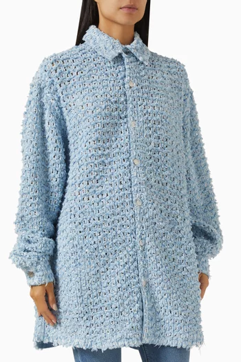 Oversized Shirt in Denim Bouclé