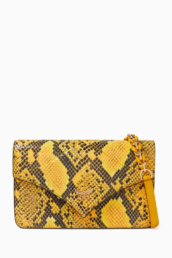 Mini Brillie Diamond Shoulder Bag in Snake-embossed Leather