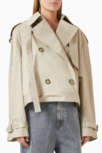 Crop Trench Jacket in Organic Cotton