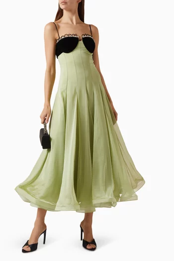 Waltz Crystal-trim Midi Dress