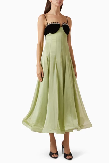 Waltz Crystal-trim Midi Dress