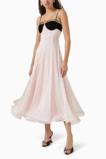 Waltz Crystal-trim Midi Dress