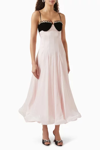Waltz Crystal-trim Midi Dress