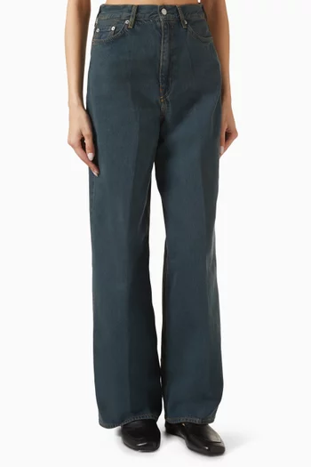 Wide-Leg High-Rise Full-Length Jeans