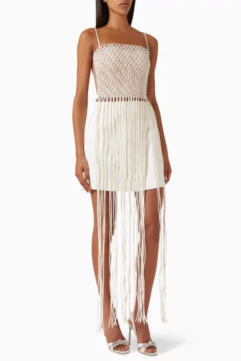 Veve Crystal-embellished Tassel Top in Silk
