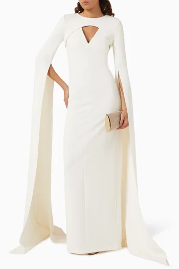 Sarita Embellished Gown in Heavy Crepe