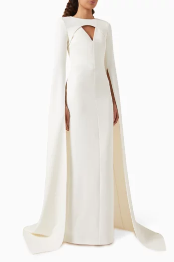 Sarita Embellished Gown in Heavy Crepe