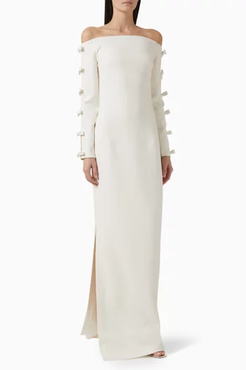 Morag Off-shoulder Maxi Dress in Heavy Crepe