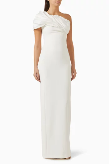 Portan Gown in Satin Organza & Crepe