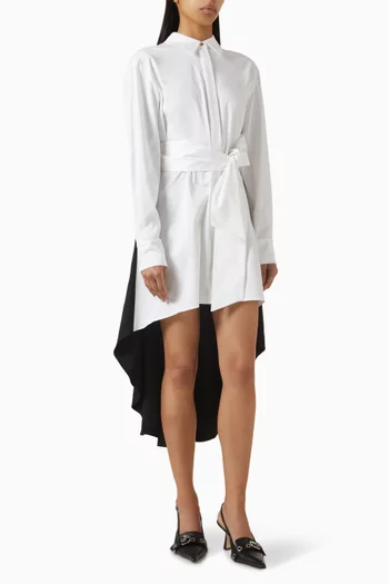 Ariella Fly Away Pleated Midi Shirt Dress in Cotton