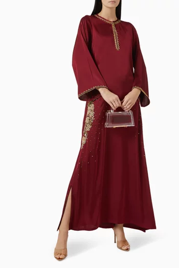 Embellished Kaftan in Crepe