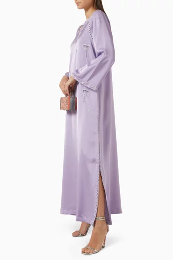 Embellished Kaftan in Satin
