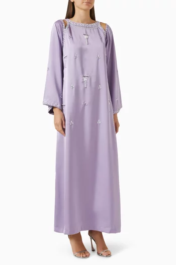 Embellished Kaftan in Satin